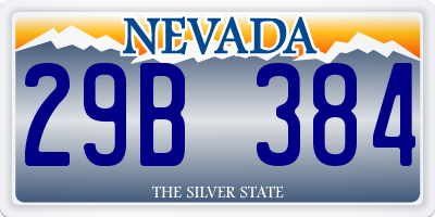 NV license plate 29B384