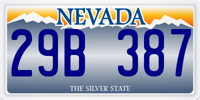 NV license plate 29B387