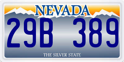NV license plate 29B389