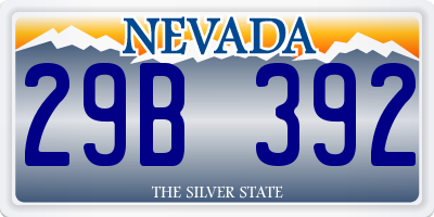 NV license plate 29B392