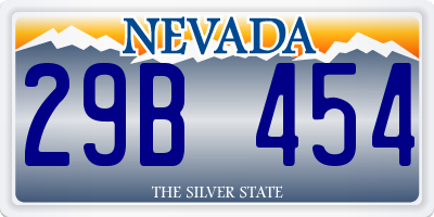 NV license plate 29B454