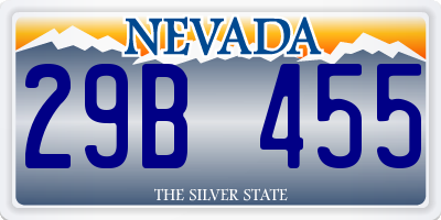 NV license plate 29B455