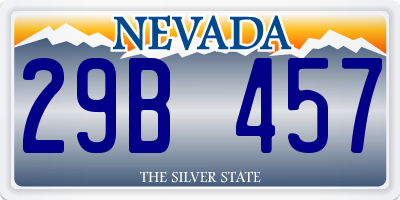 NV license plate 29B457