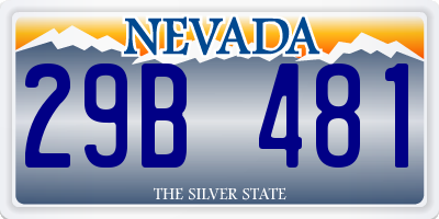 NV license plate 29B481