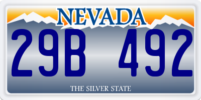 NV license plate 29B492