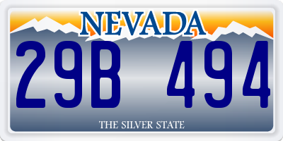 NV license plate 29B494