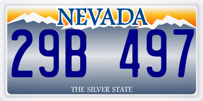 NV license plate 29B497