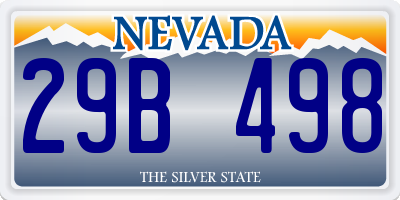 NV license plate 29B498