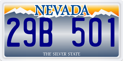NV license plate 29B501