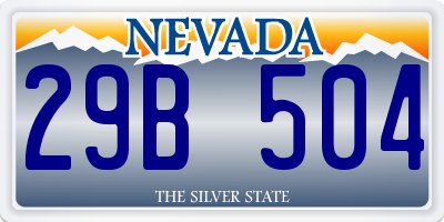 NV license plate 29B504