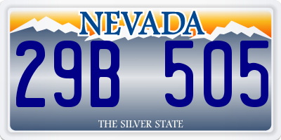 NV license plate 29B505