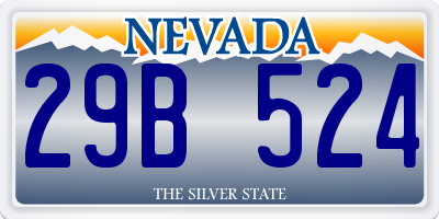 NV license plate 29B524