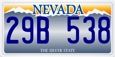 NV license plate 29B538