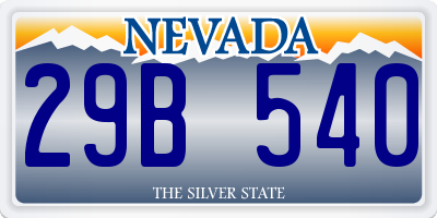 NV license plate 29B540