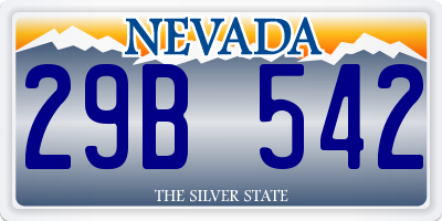 NV license plate 29B542