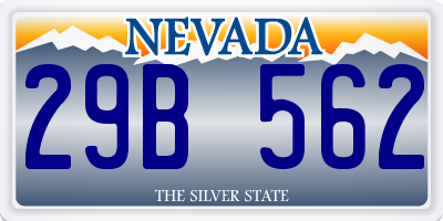 NV license plate 29B562