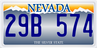 NV license plate 29B574