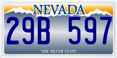 NV license plate 29B597