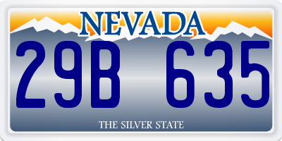 NV license plate 29B635