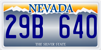 NV license plate 29B640