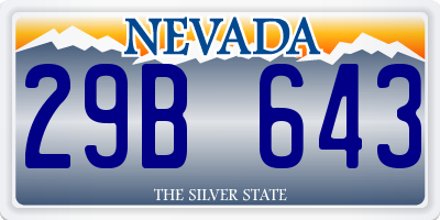 NV license plate 29B643