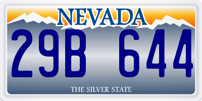 NV license plate 29B644
