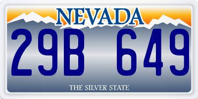 NV license plate 29B649