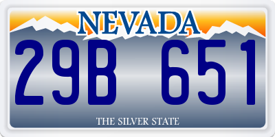 NV license plate 29B651