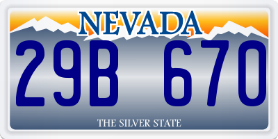 NV license plate 29B670