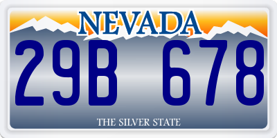 NV license plate 29B678