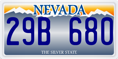 NV license plate 29B680