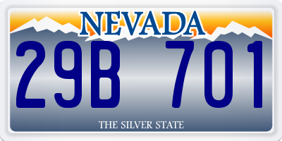 NV license plate 29B701