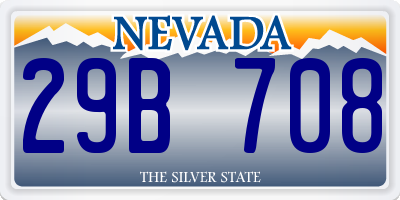 NV license plate 29B708