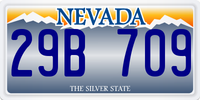 NV license plate 29B709