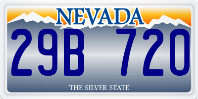 NV license plate 29B720