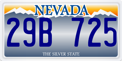 NV license plate 29B725