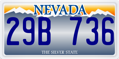 NV license plate 29B736