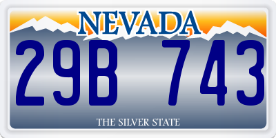 NV license plate 29B743