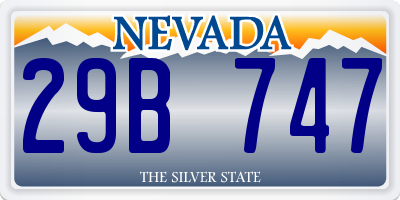 NV license plate 29B747
