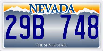 NV license plate 29B748