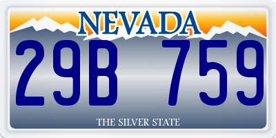 NV license plate 29B759