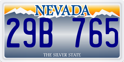 NV license plate 29B765