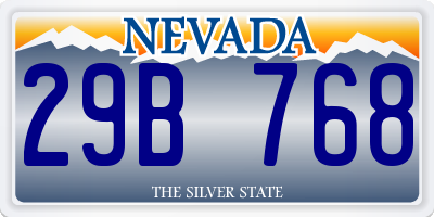 NV license plate 29B768