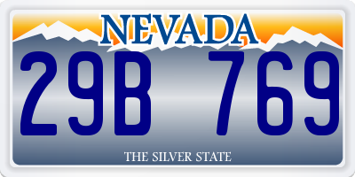 NV license plate 29B769
