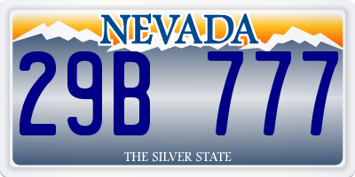 NV license plate 29B777