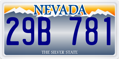 NV license plate 29B781