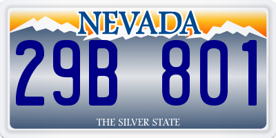NV license plate 29B801