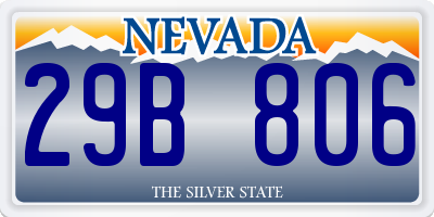 NV license plate 29B806