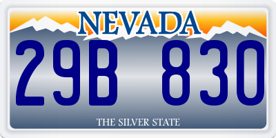 NV license plate 29B830