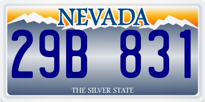 NV license plate 29B831